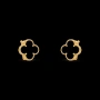 Van Cleef & Arpels VCA Gold Black Onyx Vintage Alhambra Clips Дамски Обеци, снимка 9