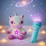 Плюшена играчка с нощна лампа 2в1 + детски фенер-проектор със светлинни картинки – комплект за уют и, снимка 2