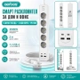 Разклонител Aerbes с 5 контакта 2 USB-A 2 USB-C порта ключ и 2 м кабел PD 12W, снимка 9