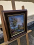Прекрасна антикварна авторска белгийска картина масло върху платно , снимка 6