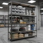 Премиум метален стелаж HÖGLER 180x180x60 см – 4 рафта, 1200 кг, индустриална здравина, снимка 3