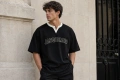 Jacquemus мъжка тениска — черна с кремава якичка, бродирано лого, овърсайз, снимка 1