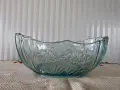 Малка Ретро купа от цветно стъкло с кокичета , снимка 2