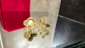 Van Cleef & Arpels VCA Gold Clear Vintage Alhambra Clips Clover Дамски Обеци, снимка 5