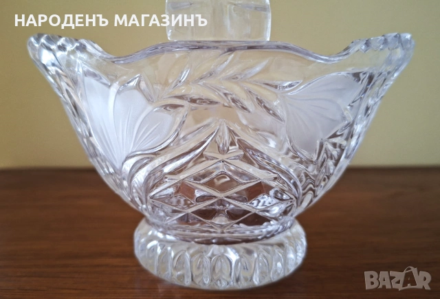 ANNA HUTTЕ - Нов немски кристал Кристална кошница бонбониера кристална сервиз бонбони, снимка 8 - Други ценни предмети - 54632875