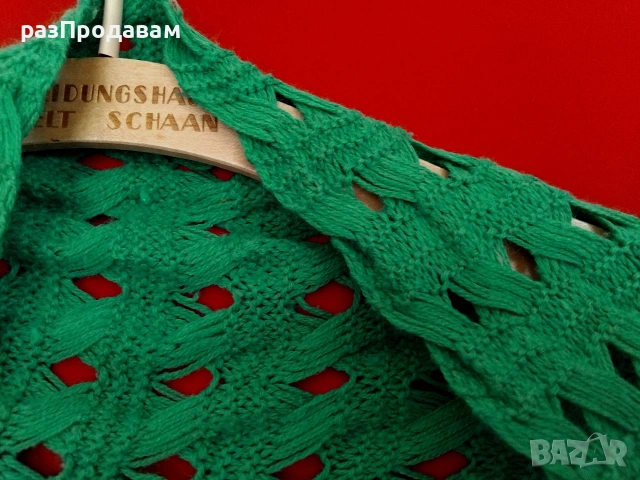 Плетен Шал с ресни ~ ажурна плетка, снимка 2 - Шалове - 54368837