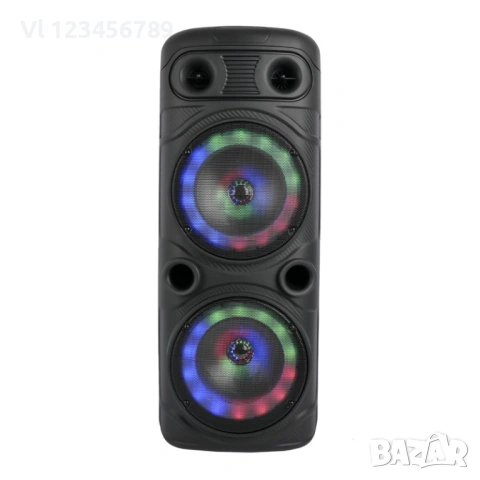 Двойна караоке колона KOBRA ZQS-8210 с Bluetooth 2х8“ микрофон и светлини, снимка 4 - Тонколони - 54162445