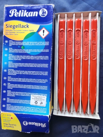 Восък за печати (червен) на Pelikan, Германия - 9 "стика" мод.10/40