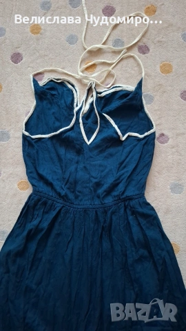 Морска рокля с къдрички Pull and Bear, снимка 3 - Рокли - 54672097
