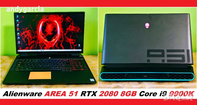 NVidia RTX 2080 8GB 190W/Core i9 - 9900K/16GB RAM/256GB SSD+1TB/17.3 144hz IPS/Dell Alienware AREA51