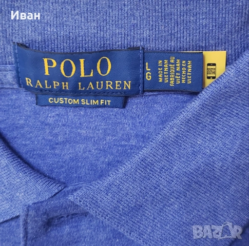 Нова оригинална фланелка Polo Ralph Lauren custom slim fit - размер  L, M - 100% памук, снимка 4 - Тениски - 54038332