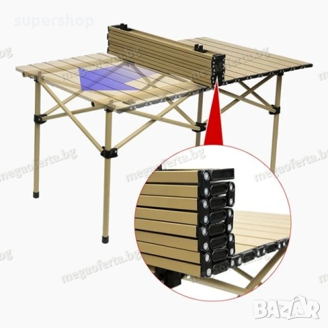 Сгъваема маса в сак за барбекю, тераса, къмпинг 120х55х50см , снимка 7 - Градински мебели, декорация  - 54168871