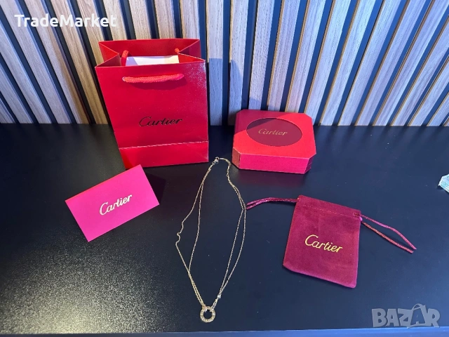 Ново дамско Колие Cartier с пълна подаръчна опаковка, снимка 2 - Колиета, медальони, синджири - 54562095