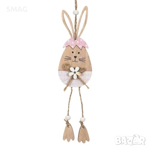 Великденска дървена висулка със зайче 20 см_1209037, снимка 3 - Декорация за дома - 54144407
