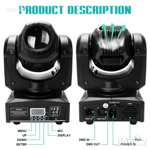 120W Mini SPOT LED Moving Head., снимка 5 - Други - 54383400