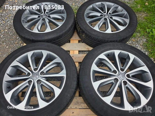 Летш джанти 18ки 5х114.3 Nissan + летни гуми 215/55/18 Continental, снимка 2 - Гуми и джанти - 54641094
