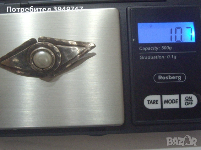 Стара сребърна брожка., снимка 4 - Други - 54361933