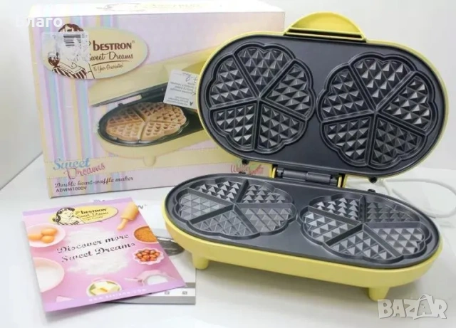 Гофретник Bestron Sweet Dreams, двоен, 10 гофрети във формата на сърце, снимка 4 - Гофретници - 54919353