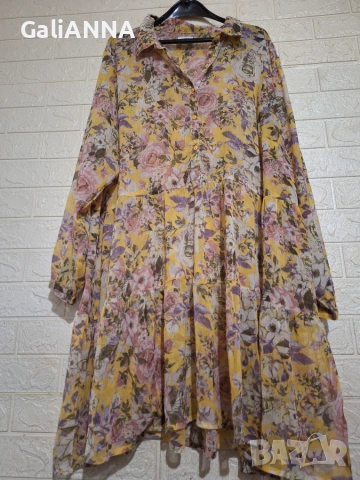 СТРАХОТНА ЕФИРНА РОКЛЯ/ТУНИКА 3XL-4XL, снимка 2 - Туники - 55166263