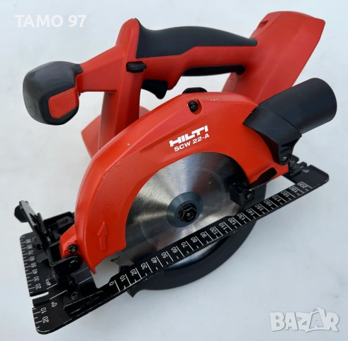 Hilti SCW 22-A - Акумулаторен ръчен циркуляр 2x22V 5.2Ah перфектен!, снимка 3 - Триони и циркуляри - 54045770
