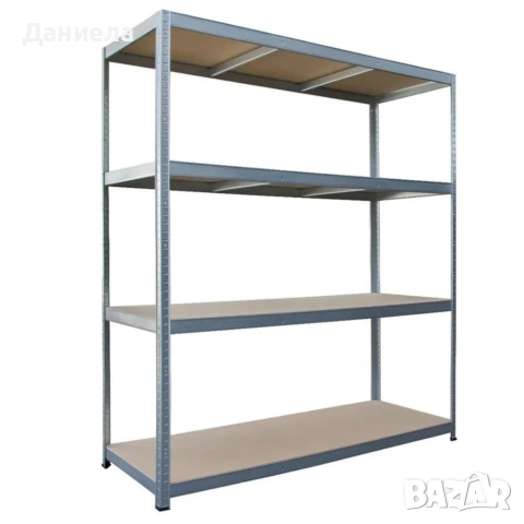 Метален гаражен стелаж HÖGLER 180x160x60 см – 4 рафта, до 1200 кг, поцинкована стомана, снимка 6 - Други стоки за дома - 54696108