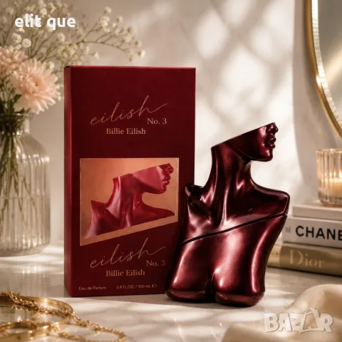 Billie Eilish No. 3 Eau de Parfum 100 мл – Луксозен дамски парфюм с червена касис, роза, ванилия и с, снимка 5 - Дамски парфюми - 55338597