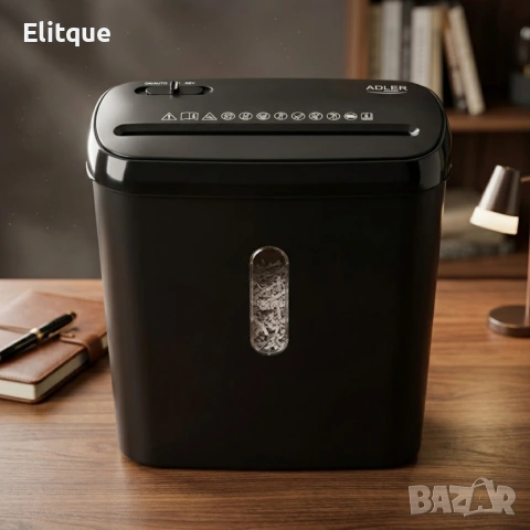 Шредер за документи Adler – Сигурно унищожаване P-2, до 6 листа 