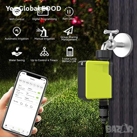Shrivee WiFi контролер за поливане с 1 зона 2.4GHz, снимка 5 - Друга електроника - 55016739