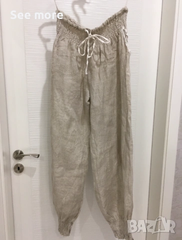 Mastro Moda 100% лен флорален панталон М