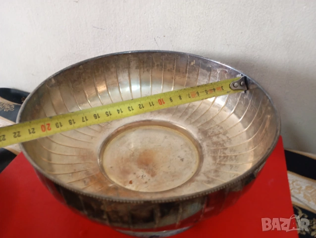Посребрена купа,фруктиера арт деко , снимка 3 - Други ценни предмети - 54038020