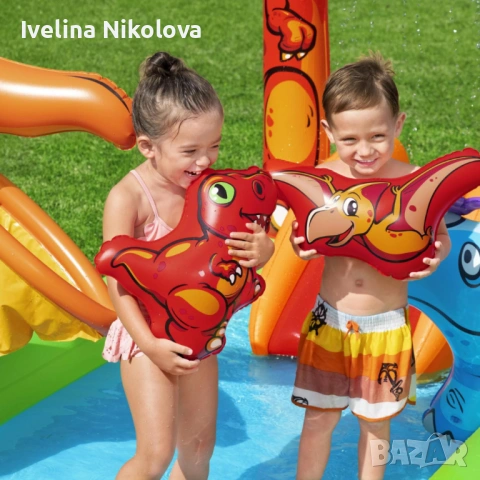 Водна площадка Bestway Jurassic 53160 – Детски мини аквапарк с пързалка и пръскачки, снимка 5 - Надуваеми играчки - 54483610
