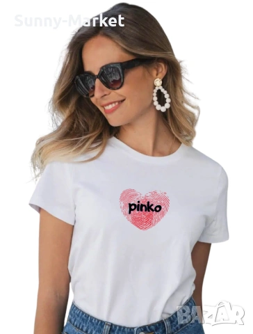 Дамски тениски PINKO , 4 модела с къс ръкав , бяла тениска , t shirt , XS-4XL, снимка 3 - Тениски - 54131299