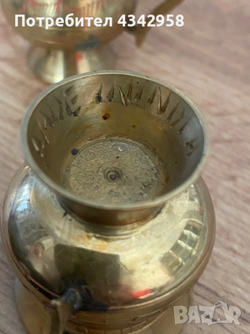 Винтидж месингов сервиз за кафе – Индия.1970-те, снимка 3 - Антикварни и старинни предмети - 54007938