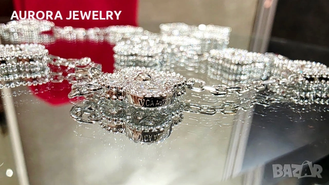 Van Cleef & Arpels VCA 20 Motifs Silver Diamonds Vintage Alhambra Long Clover Дамско Колие, снимка 6 - Колиета, медальони, синджири - 54736724