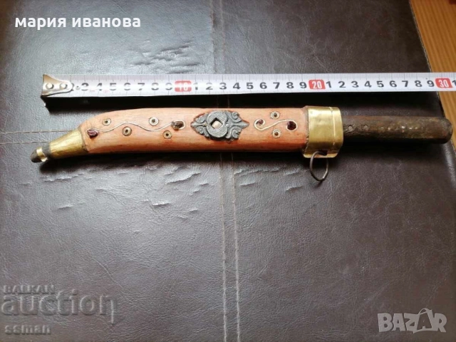 стар нож овчарски с кания, снимка 5 - Антикварни и старинни предмети - 54939439