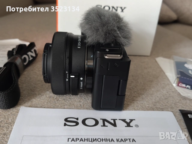 КАТО НОВ! Sony ZV-E10 + Обектив 16-50mm (В Гаранция, на 1261 кадъра + Карта и Филтър), снимка 3 - Фотоапарати - 54879047