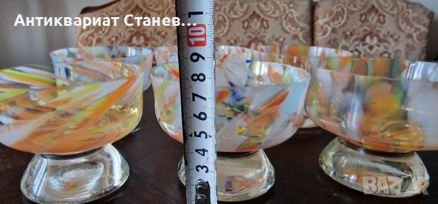 Купички за сладолед от художествено цветно стъкло в стил Мурано, снимка 7 - Други - 55298296