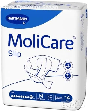 Нови Пелени за възрастни MoliCare Slip Maxi M PE гръб 3464 мл 14 броя абсорбиращи, снимка 3 - Други - 55114350