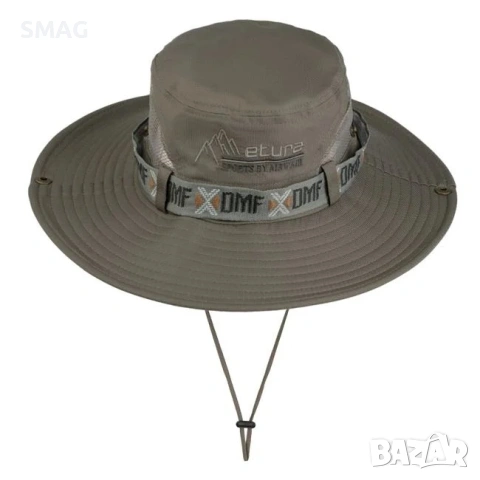 Мъжка bucket шапка каки с мрежа и бродерия Etura_1235482, снимка 2 - Шапки - 54923414