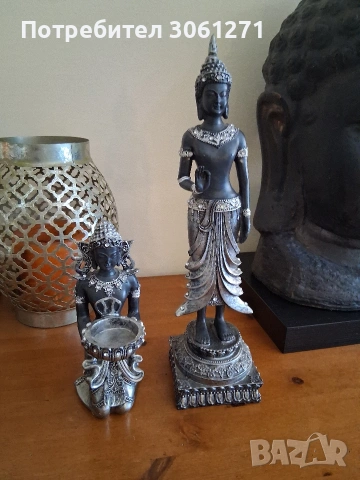 Продавам 2 статуи заедно на Буда, черна и сребърна, "Богиня Деви Тара", снимка 2 - Декорация за дома - 54202821