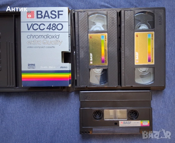 Видеокасети BASF E - 240 HIFI Professional в Кутия / BASF VCC 480 Stereo
