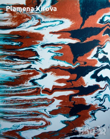 Абстрактна картина "Ръждива река" | Ръчна изработка