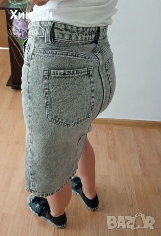 Дънкова пола Pull & Bear XS/32 размер, снимка 4 - Поли - 54698259
