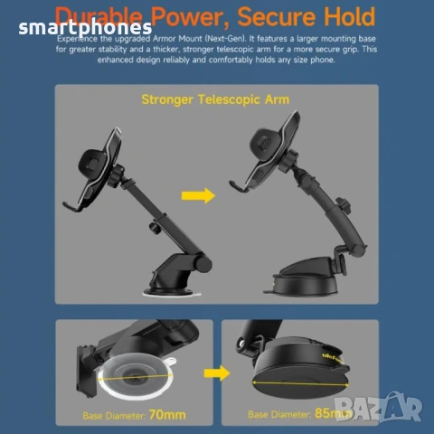 Стойка за кола Ulefone Armor Mount Next Gen UAN16, снимка 2 - Селфи стикове, аксесоари - 54292914