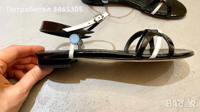Manolo Blahnik дамски лачени сандали 37, снимка 7 - Сандали - 54663675