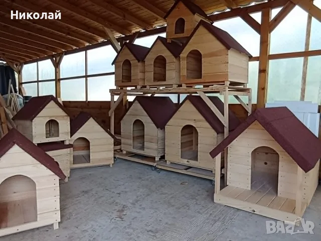 Дървена кучешка къща средни и големи породи кучета , къща кучета от дърво, кучешка колиба , куче, снимка 4 - За кучета - 55466651