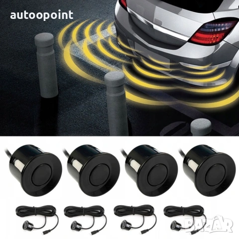 Парктроник преден и заден - 8 сензора черен , снимка 2 - Аксесоари и консумативи - 54262538