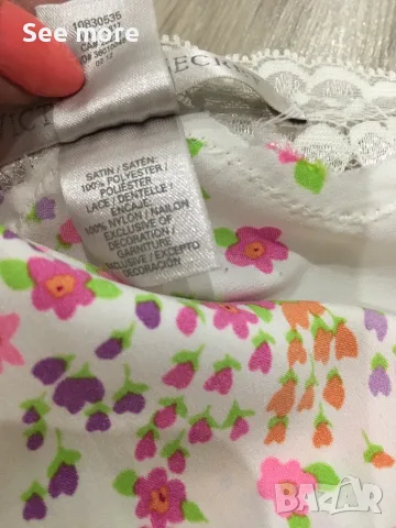 Сатенена нощничка Victoria's Secret с флорален принт М, снимка 5 - Нощници - 55667706