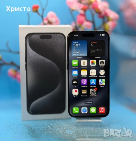 ГАРАНЦИОНЕН!!! Apple iPhone 15 Pro, 128GB, 5G, Black Titanium , снимка 2 - Apple iPhone - 54842847