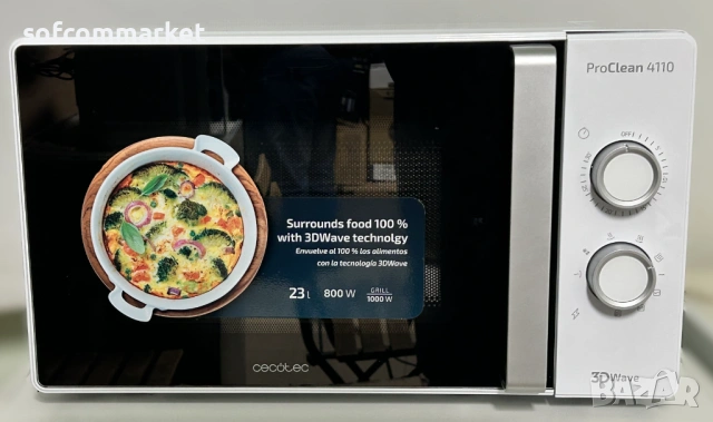 НОВА Микровълнова Cecotec ProClean 4110 с Грил – 23L, снимка 2 - Микровълнови - 54212774